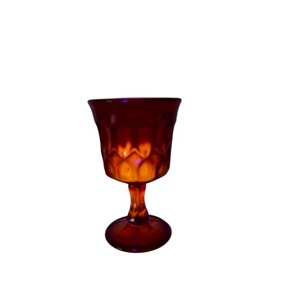 Vintage Noritake Perspective Amberina Wine Glass Goblet 4 7/8" Cadmium UV Glow - Picture 4 of 4